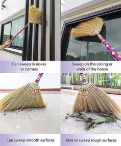 img 2 attached to 🧹 Premium Bamboo Purple Handled Home Broom - 39-40 Inch Length | Ideal Cleaning Tool for Indoor & Outdoor Use | Handmade Crafted Unique Design for Kitchen, Bedroom, Office, and More