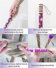 img 1 attached to 🧹 Premium Bamboo Purple Handled Home Broom - 39-40 Inch Length | Ideal Cleaning Tool for Indoor & Outdoor Use | Handmade Crafted Unique Design for Kitchen, Bedroom, Office, and More