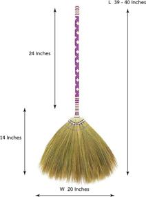 img 3 attached to 🧹 Premium Bamboo Purple Handled Home Broom - 39-40 Inch Length | Ideal Cleaning Tool for Indoor & Outdoor Use | Handmade Crafted Unique Design for Kitchen, Bedroom, Office, and More