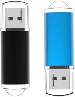 🔌 2-пак 16 гб usb флеш-накопитель, накопители maspen high-speed usb thumb 2.0 память jump drive (черный/синий) логотип