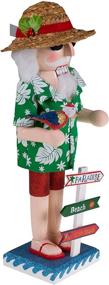 img 2 attached to 🎅 Clever Creations Summer Santa 14 Inch Traditional Wooden Nutcracker: Festive Christmas Décor for Shelves and Tables