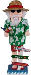 img 4 attached to 🎅 Clever Creations Summer Santa 14 Inch Traditional Wooden Nutcracker: Festive Christmas Décor for Shelves and Tables