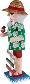 img 3 attached to 🎅 Clever Creations Summer Santa 14 Inch Traditional Wooden Nutcracker: Festive Christmas Décor for Shelves and Tables