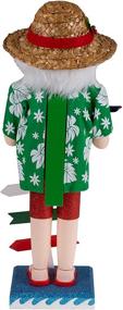 img 1 attached to 🎅 Clever Creations Summer Santa 14 Inch Traditional Wooden Nutcracker: Festive Christmas Décor for Shelves and Tables