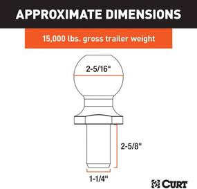 img 3 attached to 🚚 CURT 40030 Chrome Trailer Hitch Ball | Heavy-Duty 15,000 lbs Capacity | 2-5/16-Inch Diameter | 1-1/4 x 2-5/8-Inch Shank