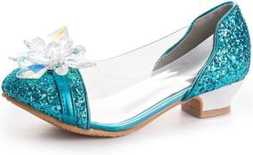 img 4 attached to FUNNA Girls Dress Shoes: Sparkly Flats for Princess Costume, Flower Wedding Party & More!