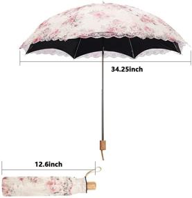img 1 attached to Honeystore Vintage Parasol Embroidery Umbrella Umbrellas for Stick Umbrellas