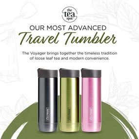img 3 attached to 🍵 The Tea Spot Voyager Tea Tumbler - Travel Bottle with Tea Infuser for Loose Leaf Tea or Iced Coffee - 15.2oz, Peridot - Double-Walled Insulated Bottle Keeps Drinks Hot & Cold for Hours