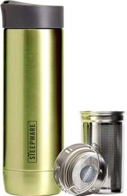 img 4 attached to 🍵 The Tea Spot Voyager Tea Tumbler - Travel Bottle with Tea Infuser for Loose Leaf Tea or Iced Coffee - 15.2oz, Peridot - Double-Walled Insulated Bottle Keeps Drinks Hot & Cold for Hours