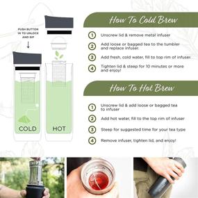 img 1 attached to 🍵 The Tea Spot Voyager Tea Tumbler - Travel Bottle with Tea Infuser for Loose Leaf Tea or Iced Coffee - 15.2oz, Peridot - Double-Walled Insulated Bottle Keeps Drinks Hot & Cold for Hours