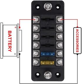 img 3 attached to 🚗 iGreely 6-Way ATC/ATO Fuse Holder - 6 Circuit Fuse Block with Protective Cover for Automotive Vehicle, Car, Boat, and Marine