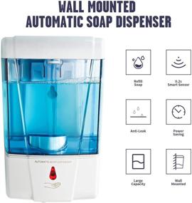 img 3 attached to 🧼 PLUSSEN Automatic Soap Dispenser Wall Mount - Touchless Hand Sanitizer Dispenser 600ml - Ideal for Home, Hospital, School, Office - 1 Pack