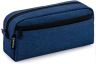 🖊️ spacious pencil pouch: high capacity pen case and stationery organizer for students, college & office supplies, with durable zipper closure logo
