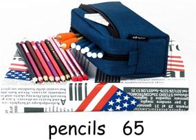 img 3 attached to 🖊️ Spacious Pencil Pouch: High Capacity Pen Case and Stationery Organizer for Students, College & Office Supplies, with Durable Zipper Closure