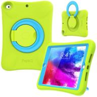 pepkoo ipad 8th 7th generation case for kids - [10.2 inch 2020/2019] lightweight shockproof handle stand protective cover for apple ipad 8th 7th gen 10.2 inch (green blue) logo