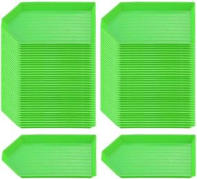 img 4 attached to 🔢 100-Piece Green Plastic Bead Sorting Trays for Diamond Painting, Cross Stitch, Nail Art & DIY Crafts - Sorting, Storage & Organization Plates