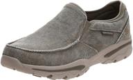 👞 skechers relaxed fit creston moseco: taupe men's moccasin shoes - premium loafers & slip-ons logo