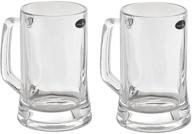 🍺 amlong crystal lead-free beer mug - 12 oz (ideal for 1 bottle), set of 2: enhance your beer drinking experience! logo