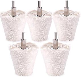 img 4 attached to 🔧 Swpeet 5 Pcs Cone-Shaped Flannelette Polishing Wheel Set with 1/4" Handle for Metal, Aluminum, Stainless Steel, Chrome, Jewelry, Wood, Plastic, Ceramic, Glass