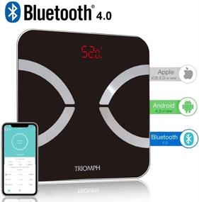 img 2 attached to Triomph Body Fat Scale, Smart Digital Weight Scale with App, Monitor Body Composition for Weight, Fat, Water, BMI, BMR, Muscle Mass - Black