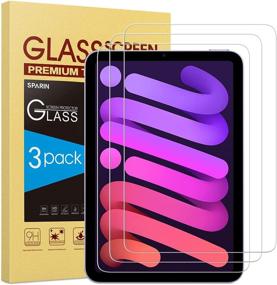 img 4 attached to 🔒 Premium 3 Pack SPARIN iPad Mini 6 Screen Protector - Tempered Glass for Crisp Display Protection, High Responsive Shield for Apple iPad Mini 6th Gen 8.3 Inch