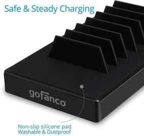 img 3 attached to 🔌 gofanco 65W USB Зарядная станция - 7-портовый органайзер для телефонов, планшетов и носимых устройств - до 2.4A - черный (USBCharge7P-B2)