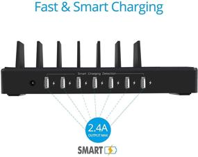 img 4 attached to 🔌 gofanco 65W USB Зарядная станция - 7-портовый органайзер для телефонов, планшетов и носимых устройств - до 2.4A - черный (USBCharge7P-B2)