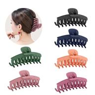 💇 6-pack big non-slip hair claw clips - 4 inch large clips for thick and thin hair, strong hold hair accessories for women and girls - available in 6 colors logo