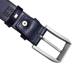 img 1 attached to 👔 Stylish Beltox Casual Leather Men's Belts with Black Buckle (Sizes 34-36): Premium Men's Accessories