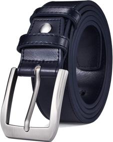 img 4 attached to 👔 Stylish Beltox Casual Leather Men's Belts with Black Buckle (Sizes 34-36): Premium Men's Accessories