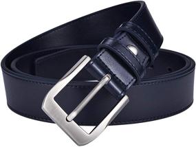 img 2 attached to 👔 Stylish Beltox Casual Leather Men's Belts with Black Buckle (Sizes 34-36): Premium Men's Accessories