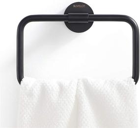 img 4 attached to 🔗 BUVELOT 077050-MB Leo Bathroom Brass Towel Ring: Modern Matte Black Wall Mount