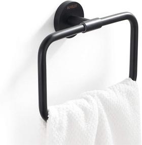 img 2 attached to 🔗 BUVELOT 077050-MB Leo Bathroom Brass Towel Ring: Modern Matte Black Wall Mount