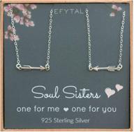 efytal sterling silver arrow link best friend necklace set - matching friendship necklaces | bff gift ideas logo