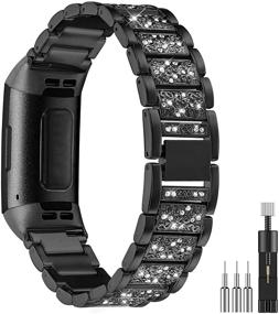 img 4 attached to Mangoton Compatible Replacement Rhinestone Adjustable Wearable Technology