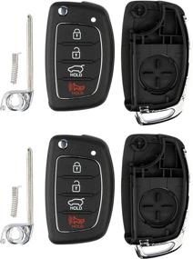 img 2 attached to Улучшите свой опыт владения Hyundai: защитный чехол для брелока Flip Key Fob, кнопки для Sonata, Tucson и Santa Fe Pack (2)