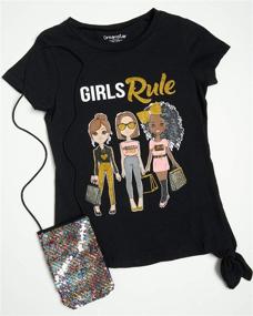 img 2 attached to 🌟 Dreamstar Girls' T-Shirts - Adorable Short Sleeve Graphic Tees with Bonus Gift Accessory (2-Pack)