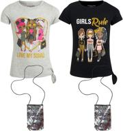 🌟 dreamstar girls' t-shirts - adorable short sleeve graphic tees with bonus gift accessory (2-pack) logo