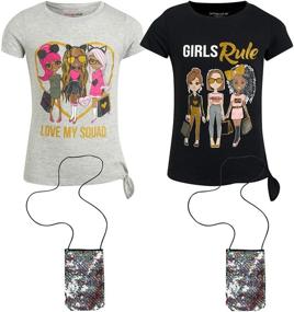 img 4 attached to 🌟 Dreamstar Girls' T-Shirts - Adorable Short Sleeve Graphic Tees with Bonus Gift Accessory (2-Pack)