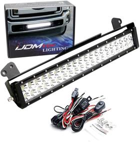 img 4 attached to 🚙 iJDMTOY 20-Inch LED Light Bar for 2011-2016 Ford F250 F350 Super Duty Lower Grille, Complete with 120W High Power LED Lightbar, Bumper Opening Mount Brackets & On/Off Switch Wiring Kit