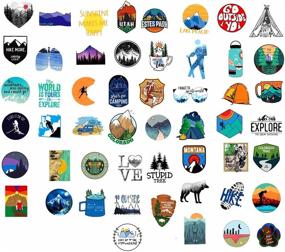 img 2 attached to 🏕️ 107pcs Adventure Camping Stickers Pack - Waterproof Vinyl Nature Decals for Outdoor Hiking, Backpacking, and Camping - Perfect for Water Bottles, Laptops, Hydroflasks, and Cars - Ideal for Adults, Teens, Boys, and Girls