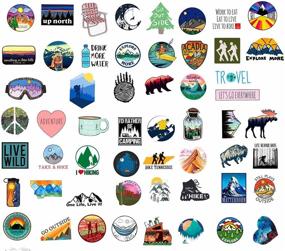 img 3 attached to 🏕️ 107pcs Adventure Camping Stickers Pack - Waterproof Vinyl Nature Decals for Outdoor Hiking, Backpacking, and Camping - Perfect for Water Bottles, Laptops, Hydroflasks, and Cars - Ideal for Adults, Teens, Boys, and Girls