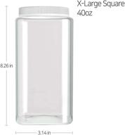 🍽️ silicook clear plastic jar set, 3-40oz, square shaped, transparent food storage containers for dry goods, spices, vegetables, ingredients, and more - kitchen and household organization логотип