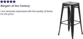 img 1 attached to 🪑 Кресло без спинки из черного металла высокого качества Flash Furniture 30" - идеально подходит для использования в помещении и на открытом воздухе.