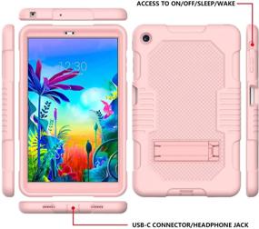 img 1 attached to 🌹 JSUSOU Case for LG G Pad 5 10.1 FHD - Ultimate Protection for Kids - Shockproof Rugged Silicone Cover with Kickstand - Rose