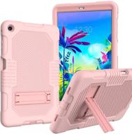 🌹 jsusou case for lg g pad 5 10.1 fhd - ultimate protection for kids - shockproof rugged silicone cover with kickstand - rose logo