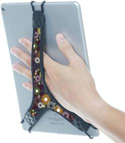 img 4 attached to 🌸 TFY Security Floral Hand Strap Finger Grip Holder for 9-10 inch Tablets - Ideal for iPad Pro 11 in / Pro 10.5 in / Pro 9.7 in / iPad 10.2 in / Air 10.9 in / Air 2 / Fire HD 10 / Galaxy Tab 10.1