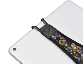 img 1 attached to 🌸 TFY Security Floral Hand Strap Finger Grip Holder for 9-10 inch Tablets - Ideal for iPad Pro 11 in / Pro 10.5 in / Pro 9.7 in / iPad 10.2 in / Air 10.9 in / Air 2 / Fire HD 10 / Galaxy Tab 10.1