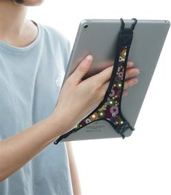 img 3 attached to 🌸 TFY Security Floral Hand Strap Finger Grip Holder for 9-10 inch Tablets - Ideal for iPad Pro 11 in / Pro 10.5 in / Pro 9.7 in / iPad 10.2 in / Air 10.9 in / Air 2 / Fire HD 10 / Galaxy Tab 10.1