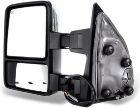 img 2 attached to 🔍 SCITOO Towing Mirrors: Chrome Rear View for 2008-2016 Ford F250-F550 Super Duty Truck - Power Heated Turning Signal & Manual Extending Folding, Larger Glass